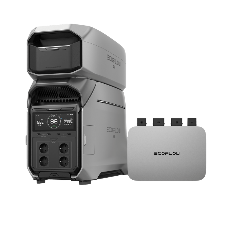 Load image into Gallery viewer, EcoFlow DELTA Pro 3 Portable Power Station DELTA Pro 3 + Smart Extra Battery + PowerStream Microinverter 800W
