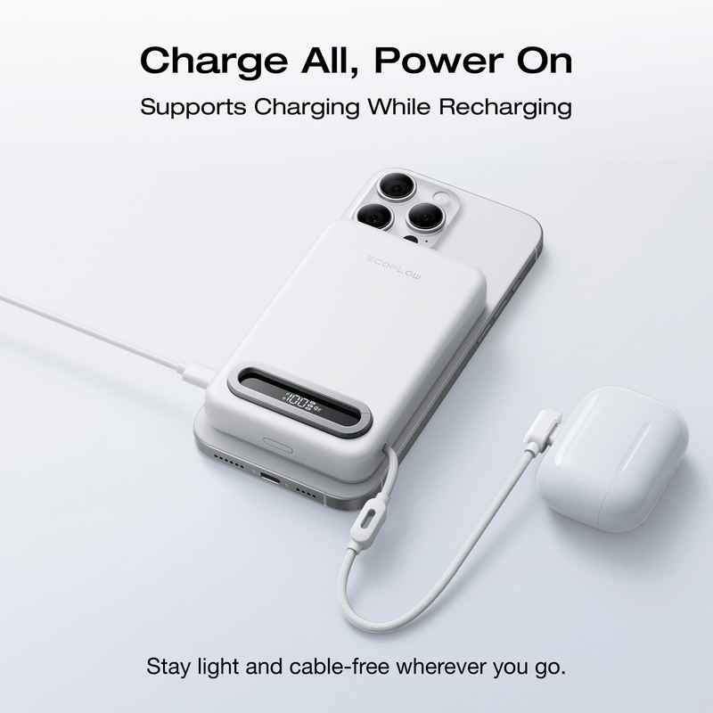 Load image into Gallery viewer, EcoFlow Rapid Mag EcoFlow RAPID Mag Qi2.2 Magnetic Power Bank (10,000mAh, 25W, Built-in USB-C Cable)