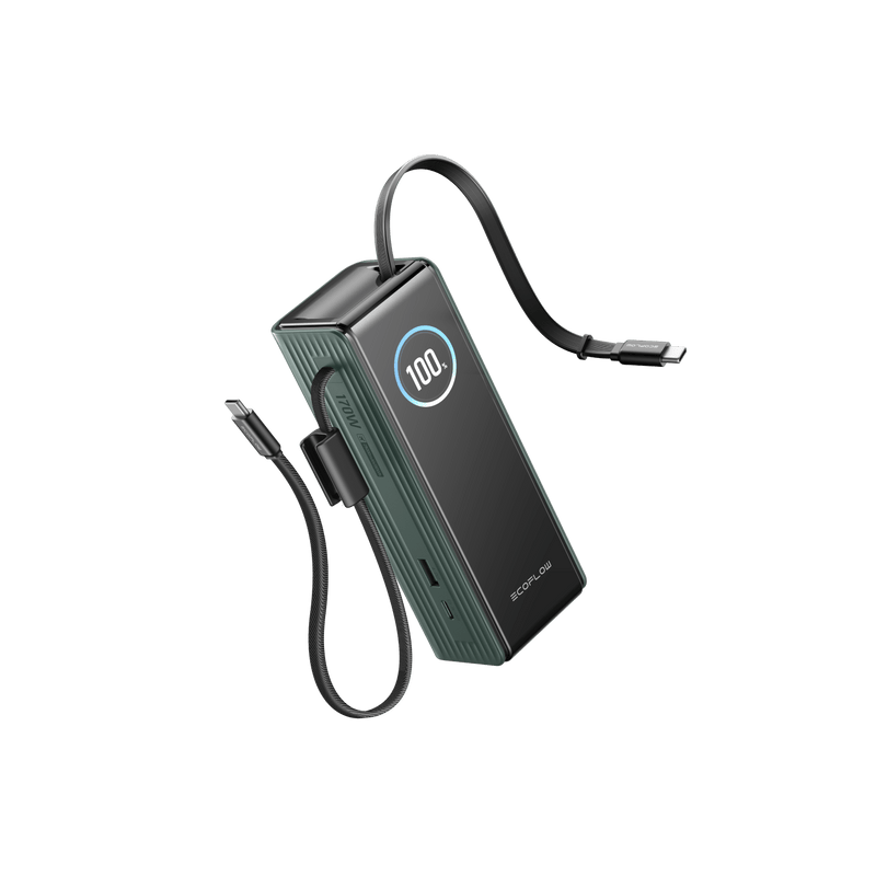 Load image into Gallery viewer, EcoFlow Rapid25k-with EcoFlow RAPID Power Bank (25,000mAh, 170W, 100W Built-In and Retractable