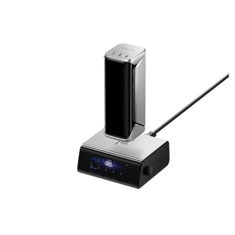 Load image into Gallery viewer, EcoFlow Rapid Pro X RAPID Pro X Power Bank + RAPID Pro Desktop Charger (320W, 5 Ports, GaN) EcoFlow RAPID Pro X Power Bank (27,650mAh, 300W)