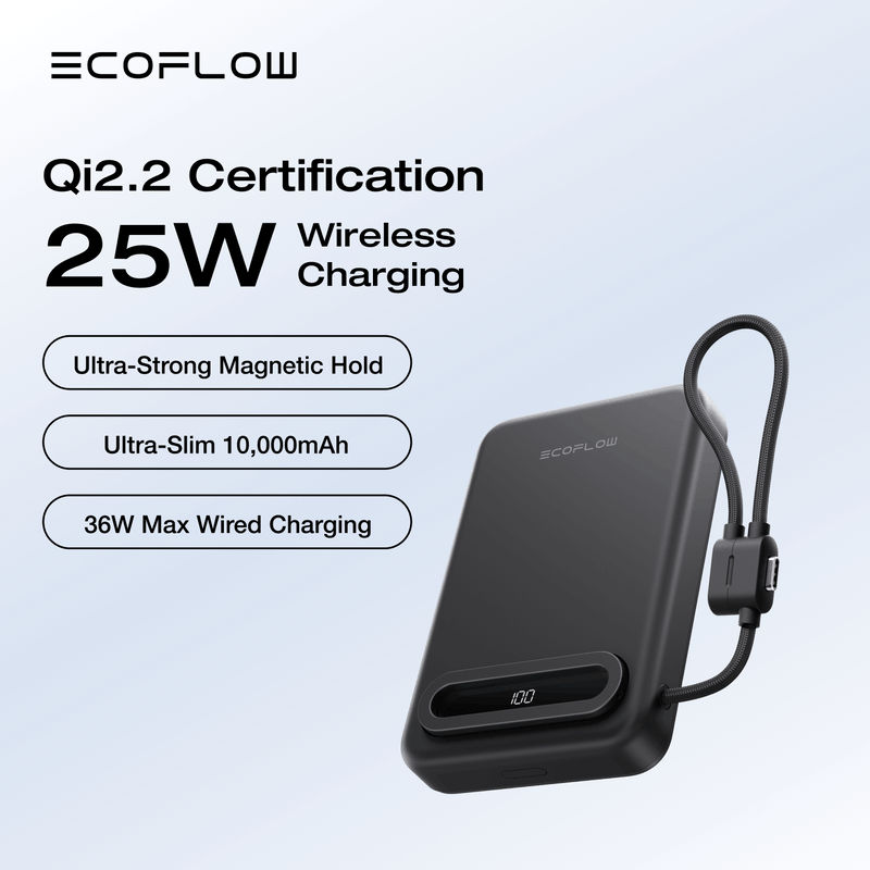 Load image into Gallery viewer, EcoFlow Rapid Mag EcoFlow RAPID Mag Qi2.2 Magnetic Power Bank (10,000mAh, 25W, Built-in USB-C Cable)

