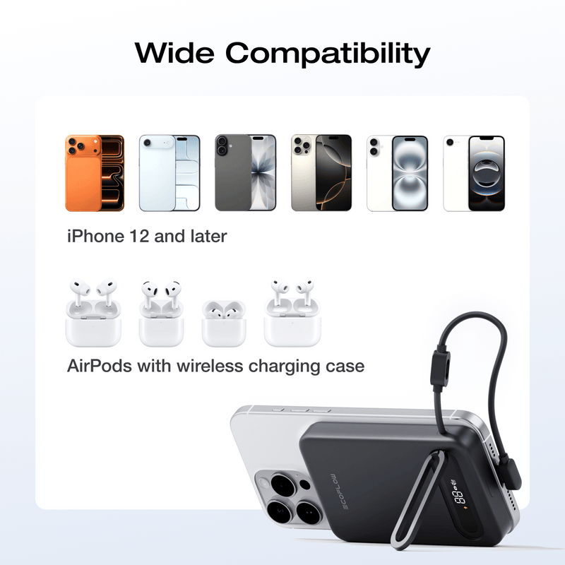 Load image into Gallery viewer, EcoFlow Rapid Mag EcoFlow RAPID Mag Qi2.2 Magnetic Power Bank (10,000mAh, 25W, Built-in USB-C Cable)
