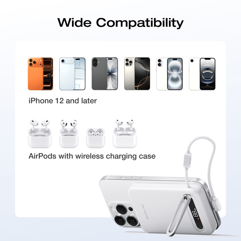 Load image into Gallery viewer, EcoFlow Rapid Mag EcoFlow RAPID Mag Qi2.2 Magnetic Power Bank (10,000mAh, 25W, Built-in USB-C Cable)
