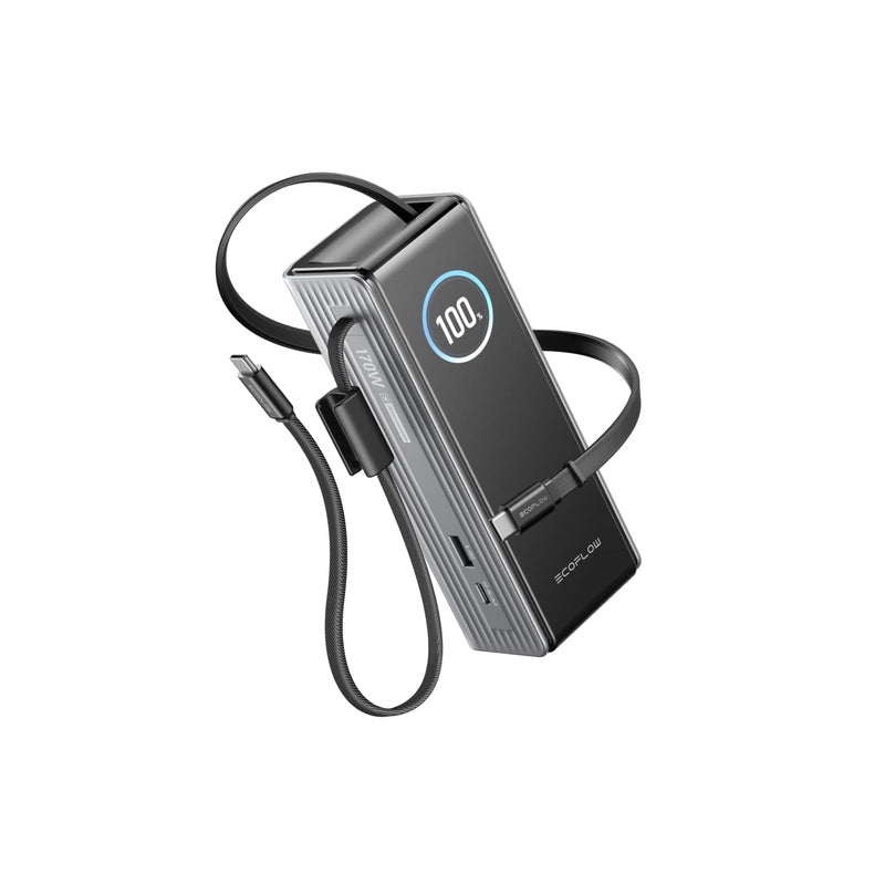 Load image into Gallery viewer, EcoFlow Rapid25k-with EcoFlow RAPID Power Bank (25,000mAh, 170W, 100W Built-In and Retractable
