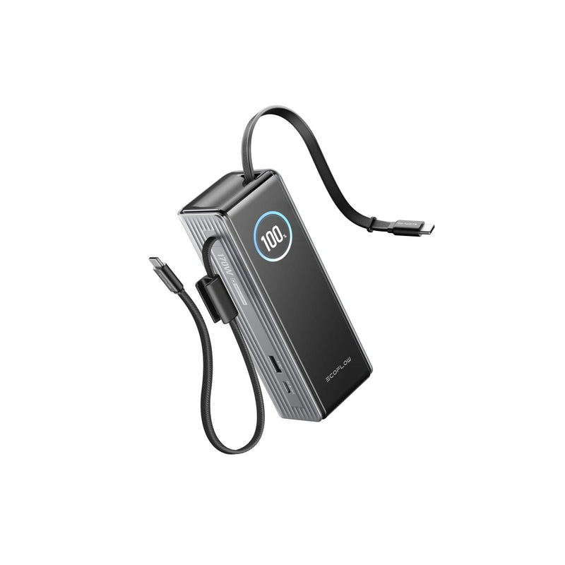 Load image into Gallery viewer, EcoFlow Rapid25k-with EcoFlow RAPID Power Bank (25,000mAh, 170W, 100W Built-In and Retractable
